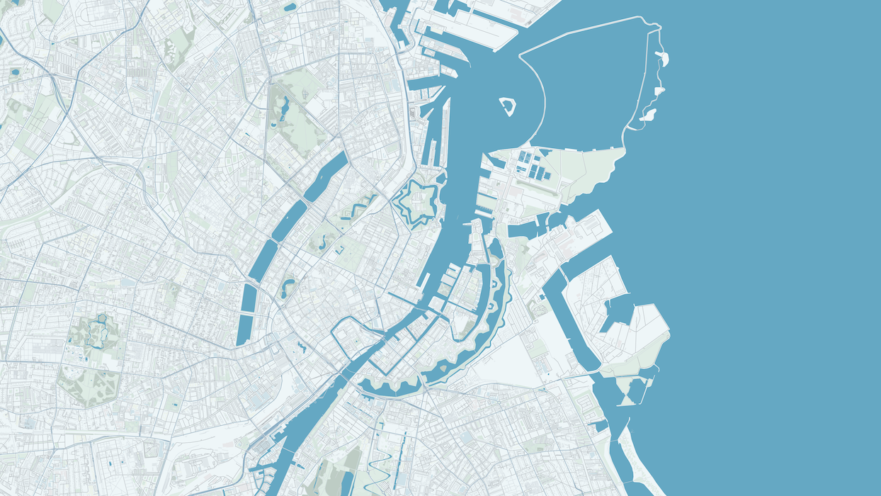 Copenhagen minimalist map render